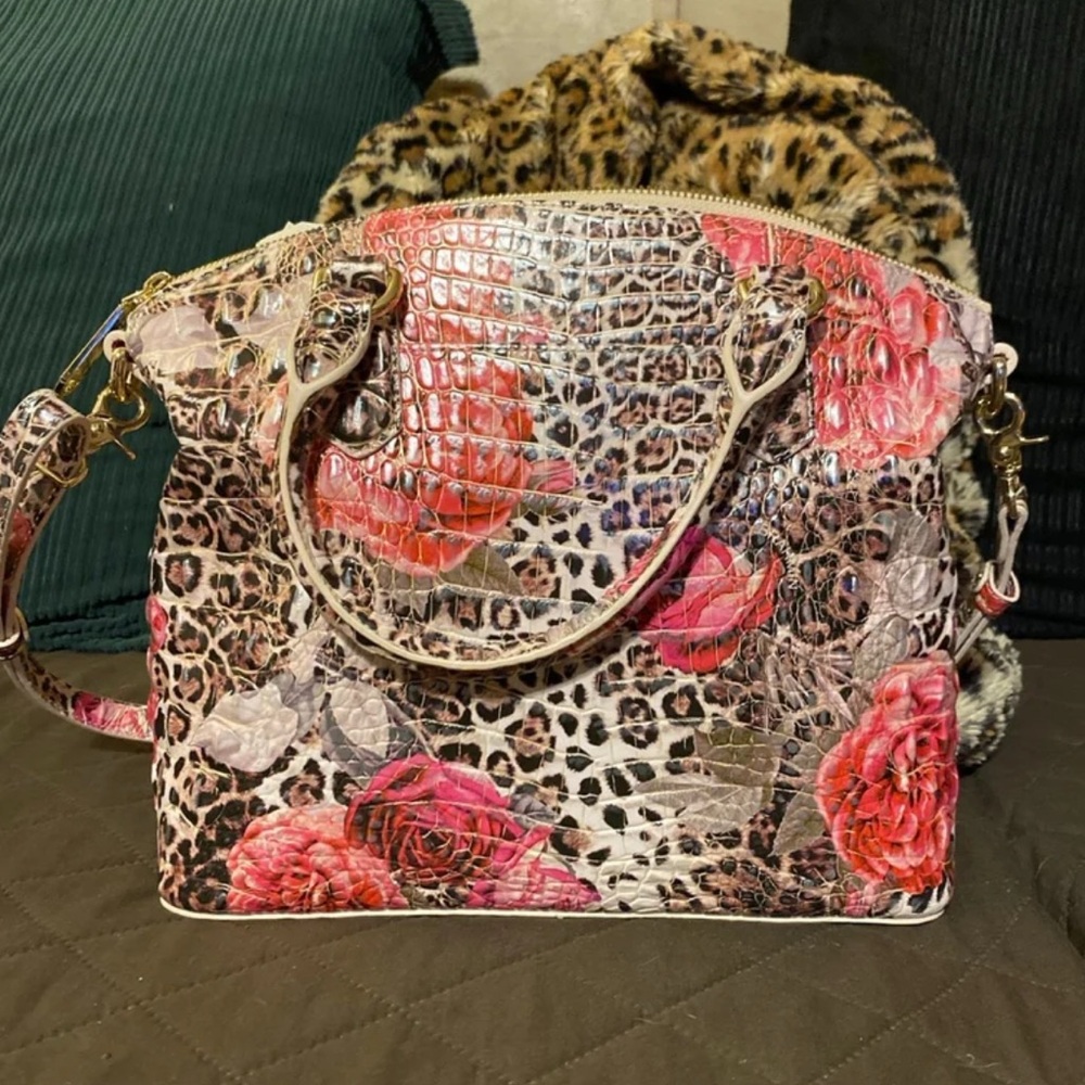 Brahmin duxbury ermine floral Satchel with matching wallet - Picture 2 of 3